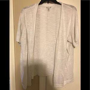 White short sleeve cardigan
